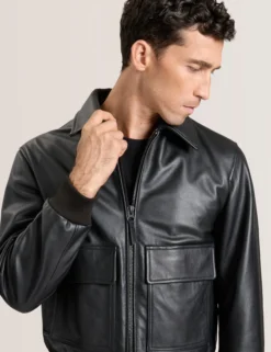 Leather Bomber Jacket