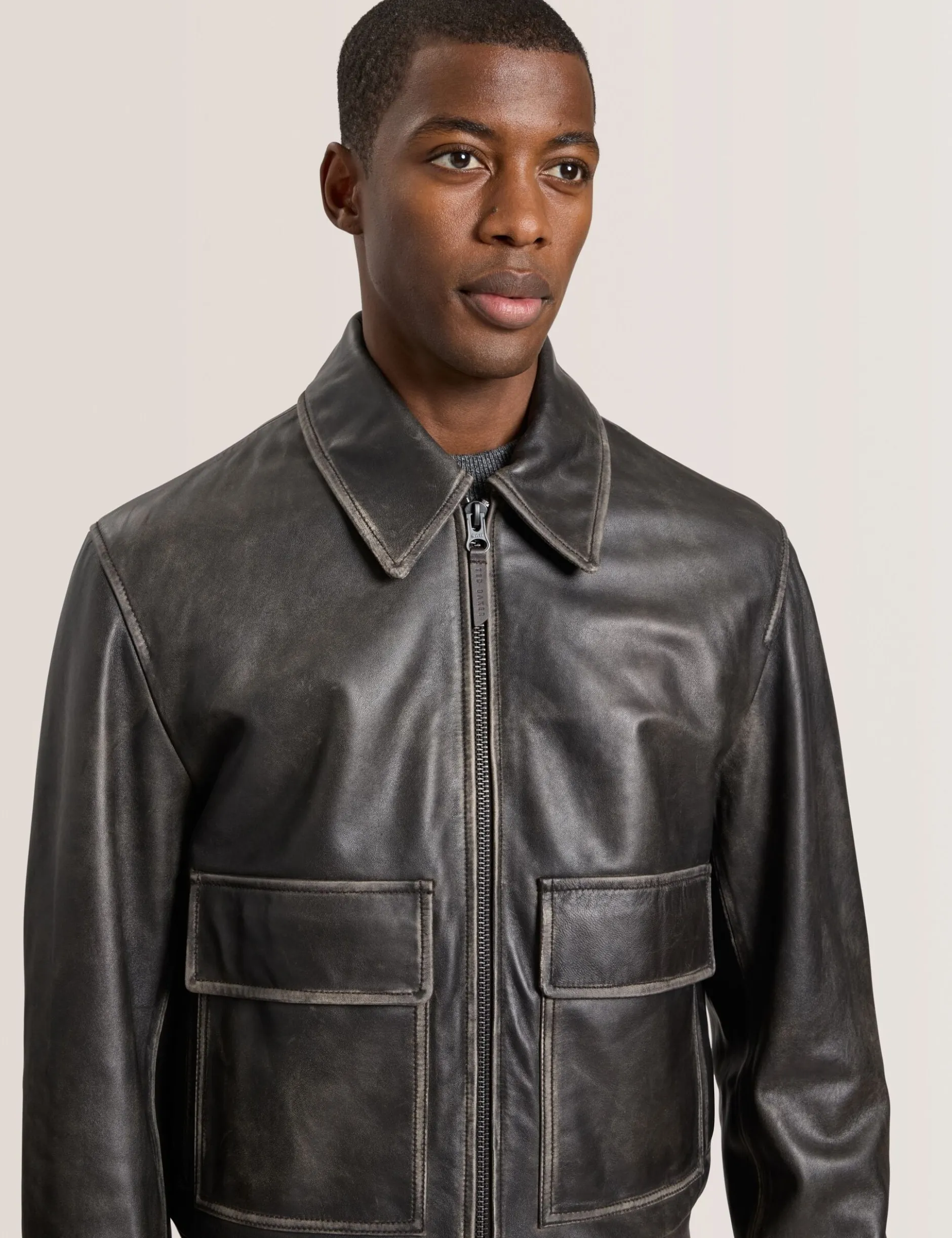 Leather Bomber Jacket