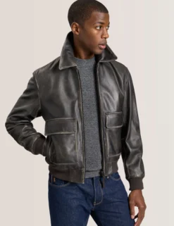Leather Bomber Jacket