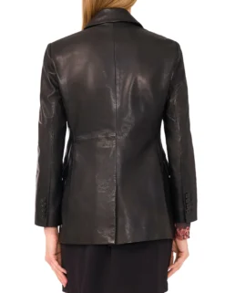 Leather Single Breasted Blazer