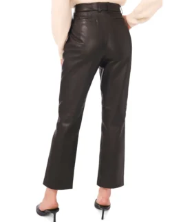 Leather Straight Leg Trousers