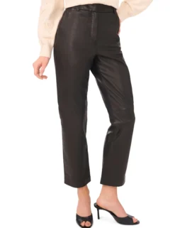 Leather Straight Leg Trousers