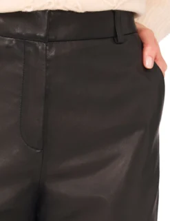 Leather Straight Leg Trousers