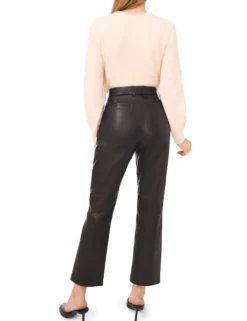 Leather Straight Leg Trousers