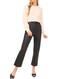 Leather Straight Leg Trousers
