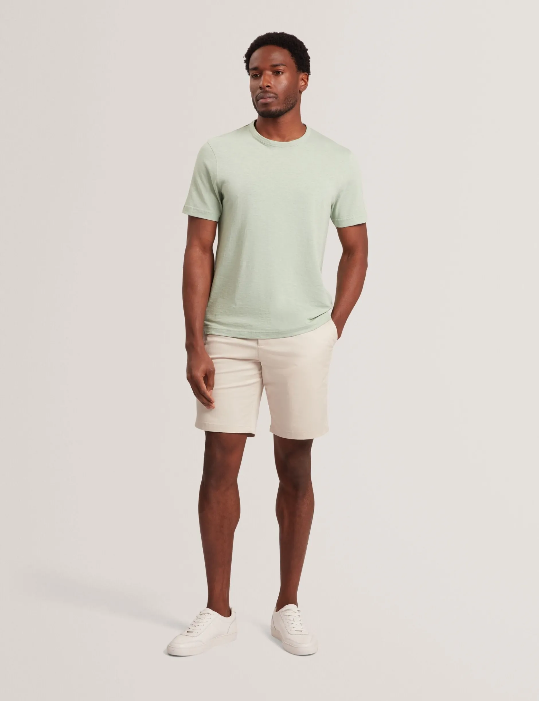 Lightweight Cotton Linen Crew Neck T-Shirt