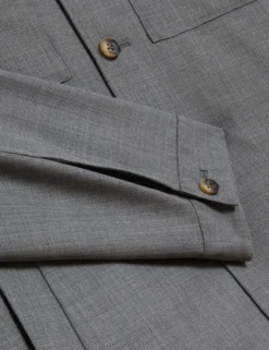 Lightweight Wool Blend Shirt Jacket