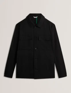 Lightweight Wool Blend Shirt Jacket