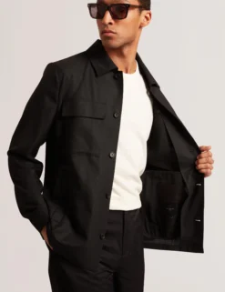 Lightweight Wool Blend Shirt Jacket