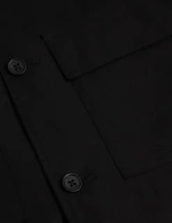 Lightweight Wool Blend Shirt Jacket