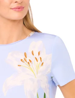 Lily Print Crew Neck T-Shirt