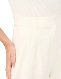 Linen Blend Tailored Wide Leg Pants