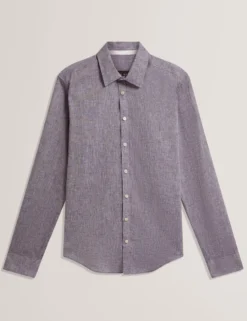 Linen Cotton Woven Long Sleeve Shirt