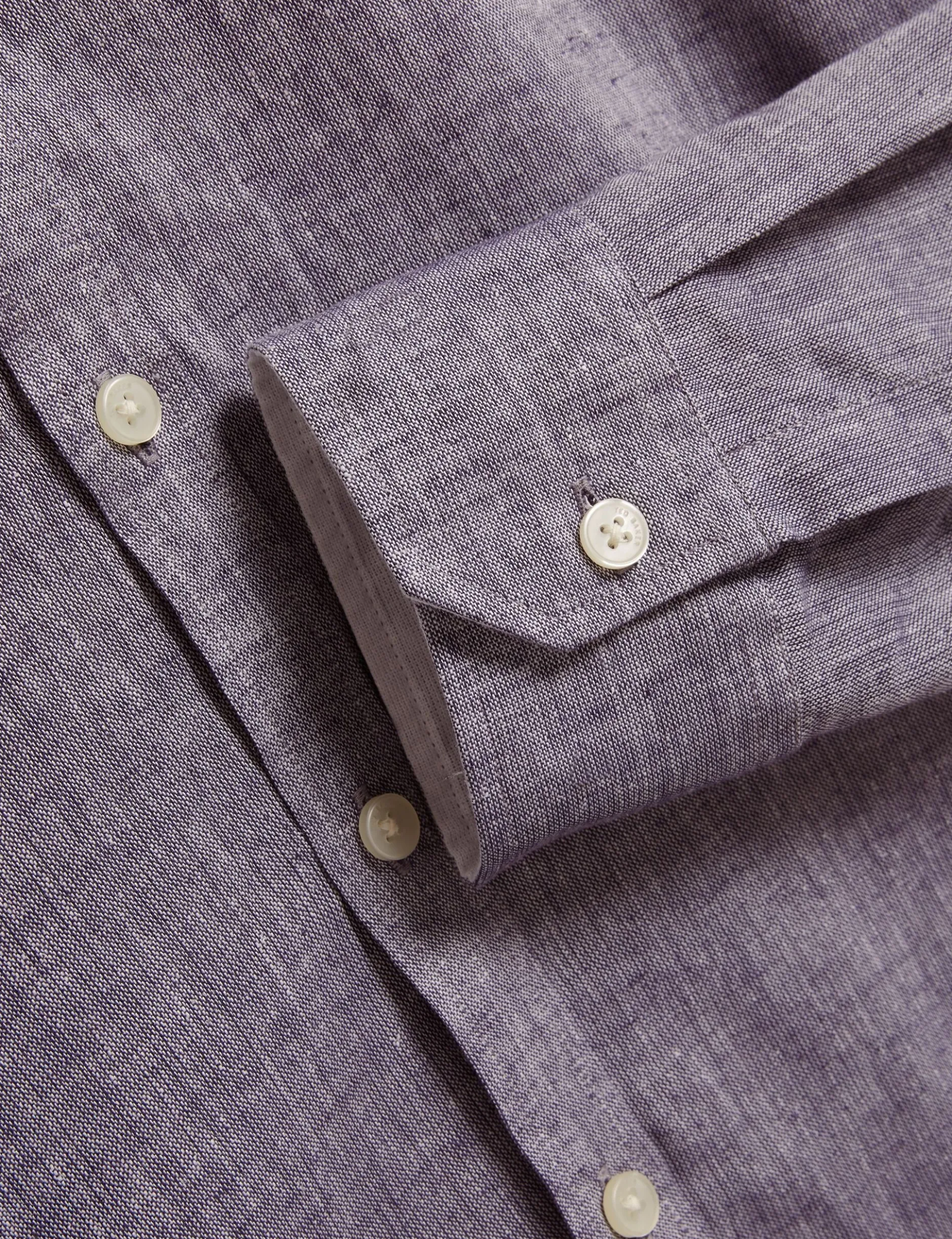 Linen Cotton Woven Long Sleeve Shirt