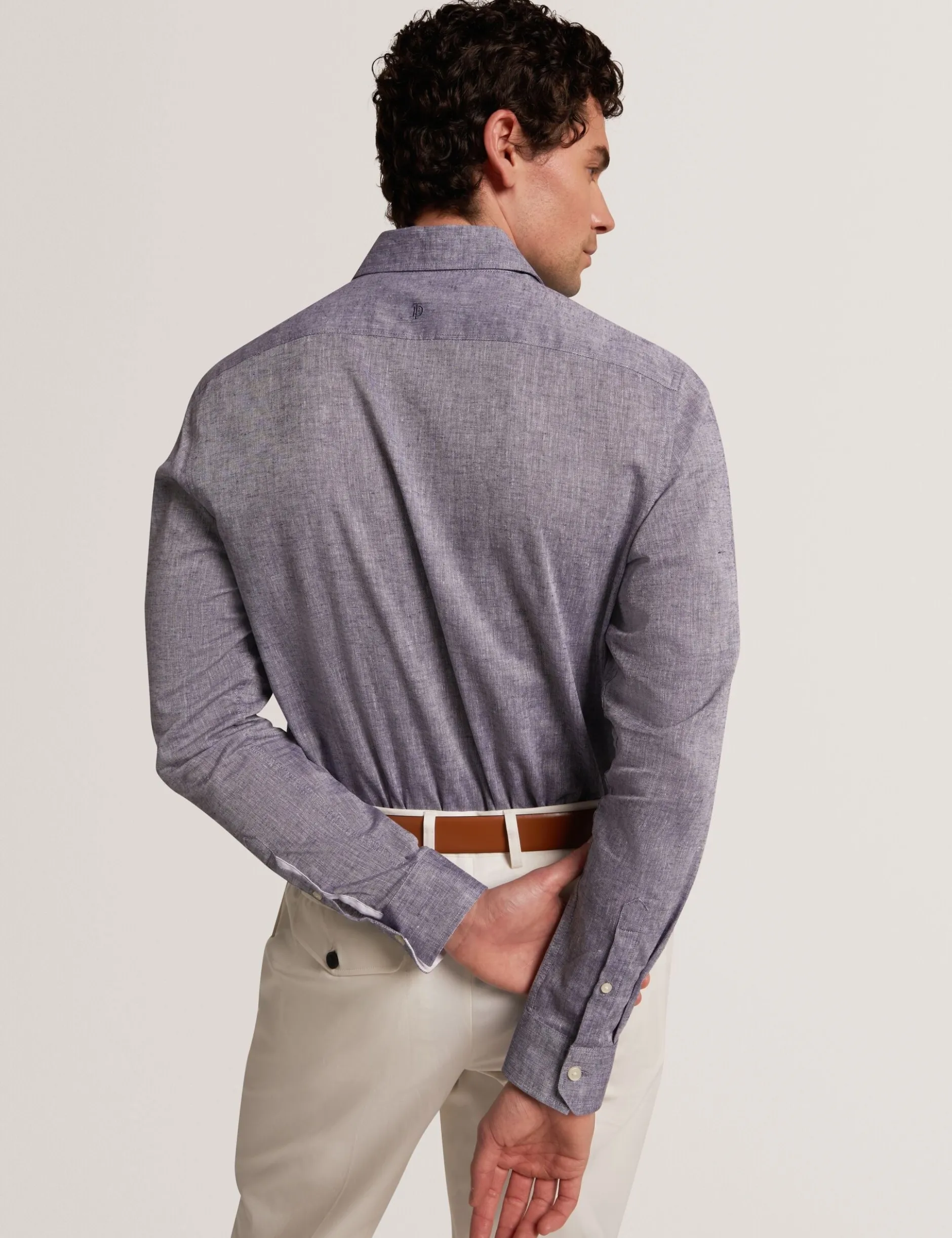 Linen Cotton Woven Long Sleeve Shirt