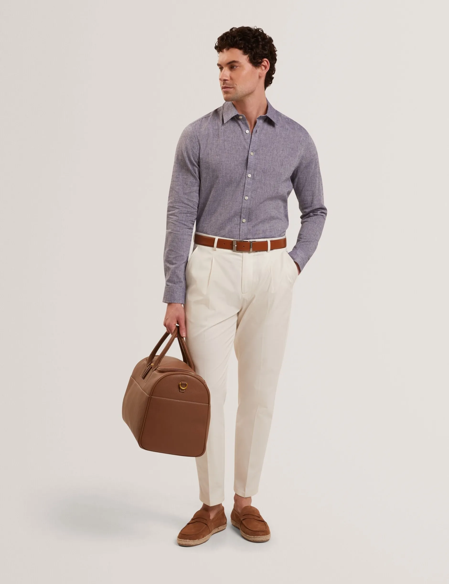 Linen Cotton Woven Long Sleeve Shirt