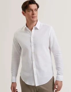 Linen Cotton Woven Long Sleeve Shirt