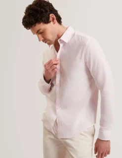 Linen Cotton Woven Long Sleeve Shirt