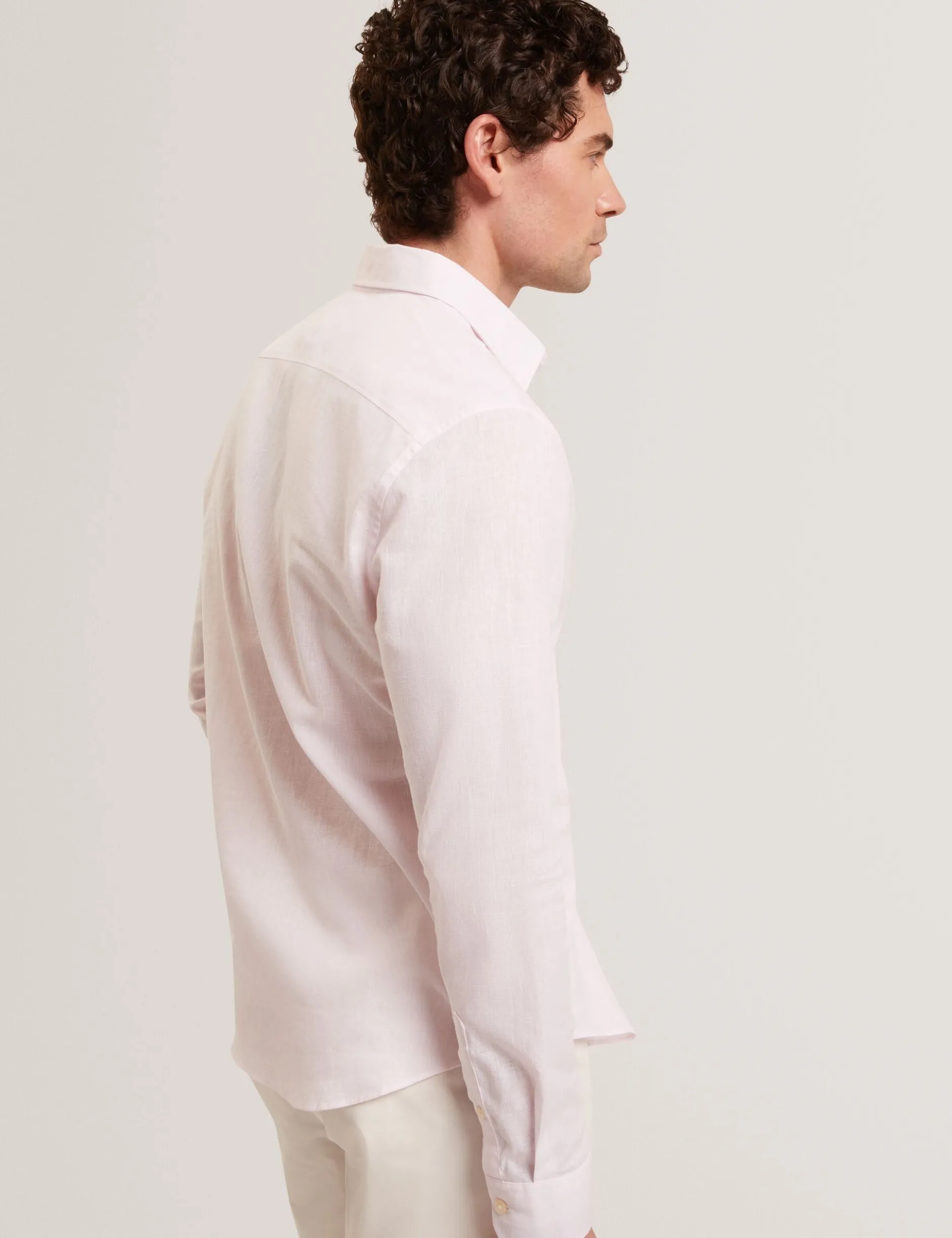 Linen Cotton Woven Long Sleeve Shirt