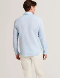 Linen Cotton Woven Long Sleeve Shirt