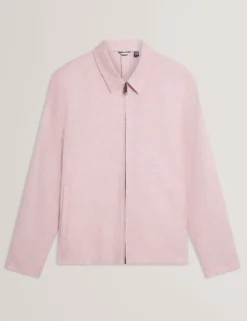 Linen Cotton Zip-Up Harrington Jacket