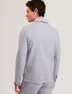 Linen Cotton Zip-Up Harrington Jacket