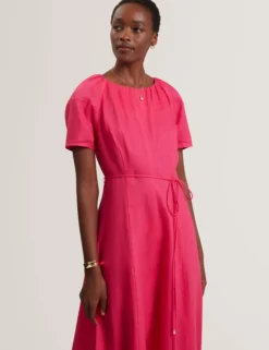 Linen Raglan Sleeve Maxi Dress