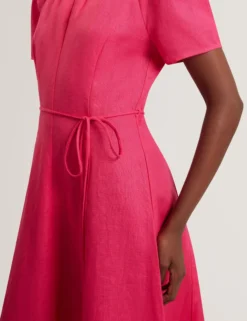 Linen Raglan Sleeve Maxi Dress
