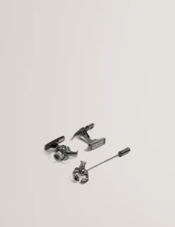 Lobster Cufflinks & Lapel Pin Set