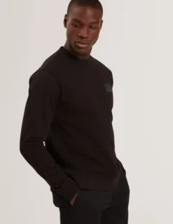Logo Patch Cotton Crew Neck Sweatshirt