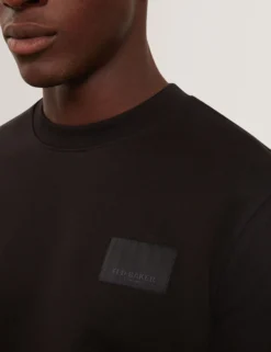 Logo Patch Cotton Crew Neck Sweatshirt