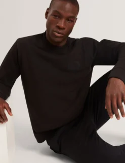 Logo Patch Cotton Crew Neck Sweatshirt