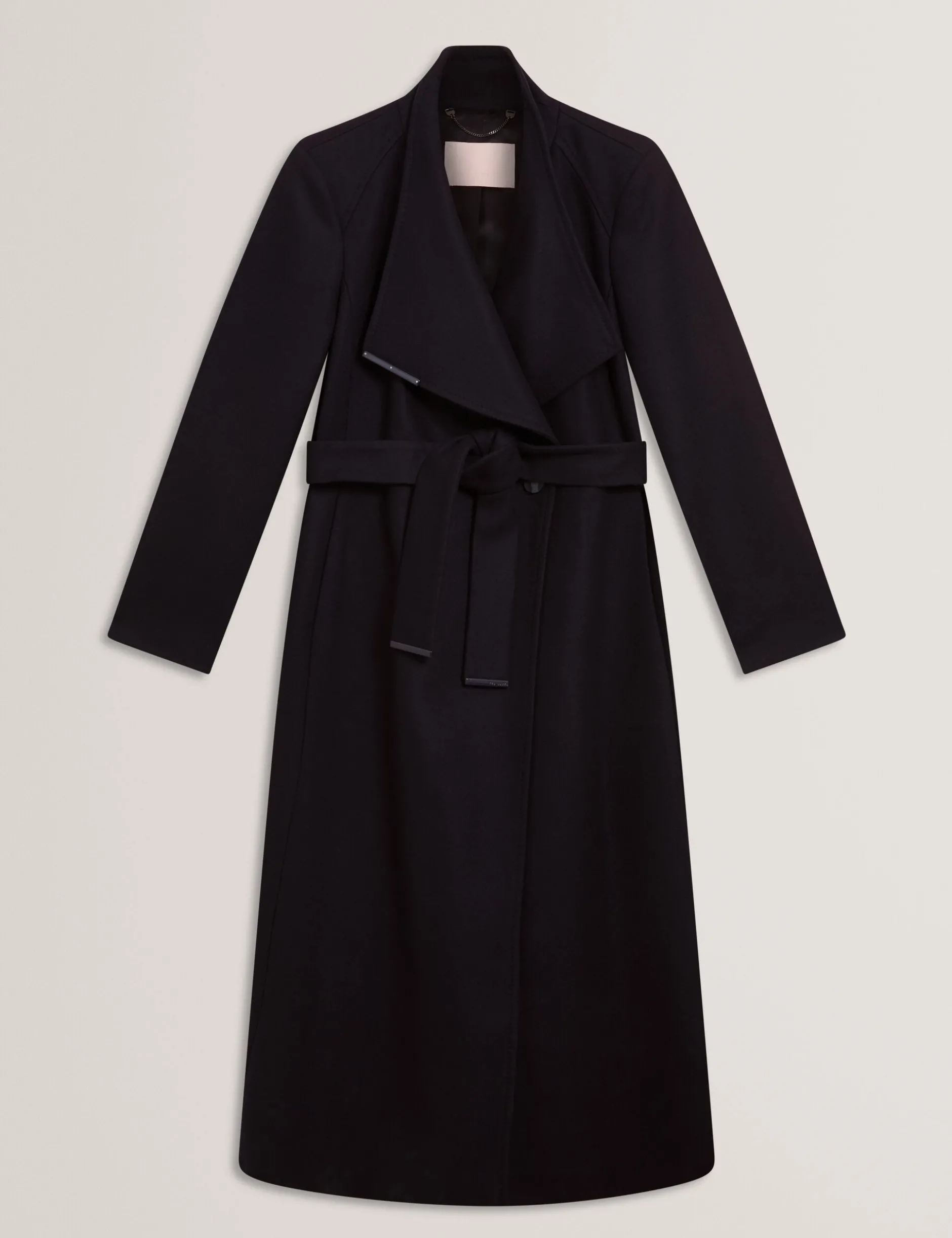 Longline Belted Wool Wrap Coat
