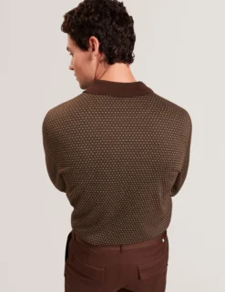 Long Sleeve Geo Jacquard Polo