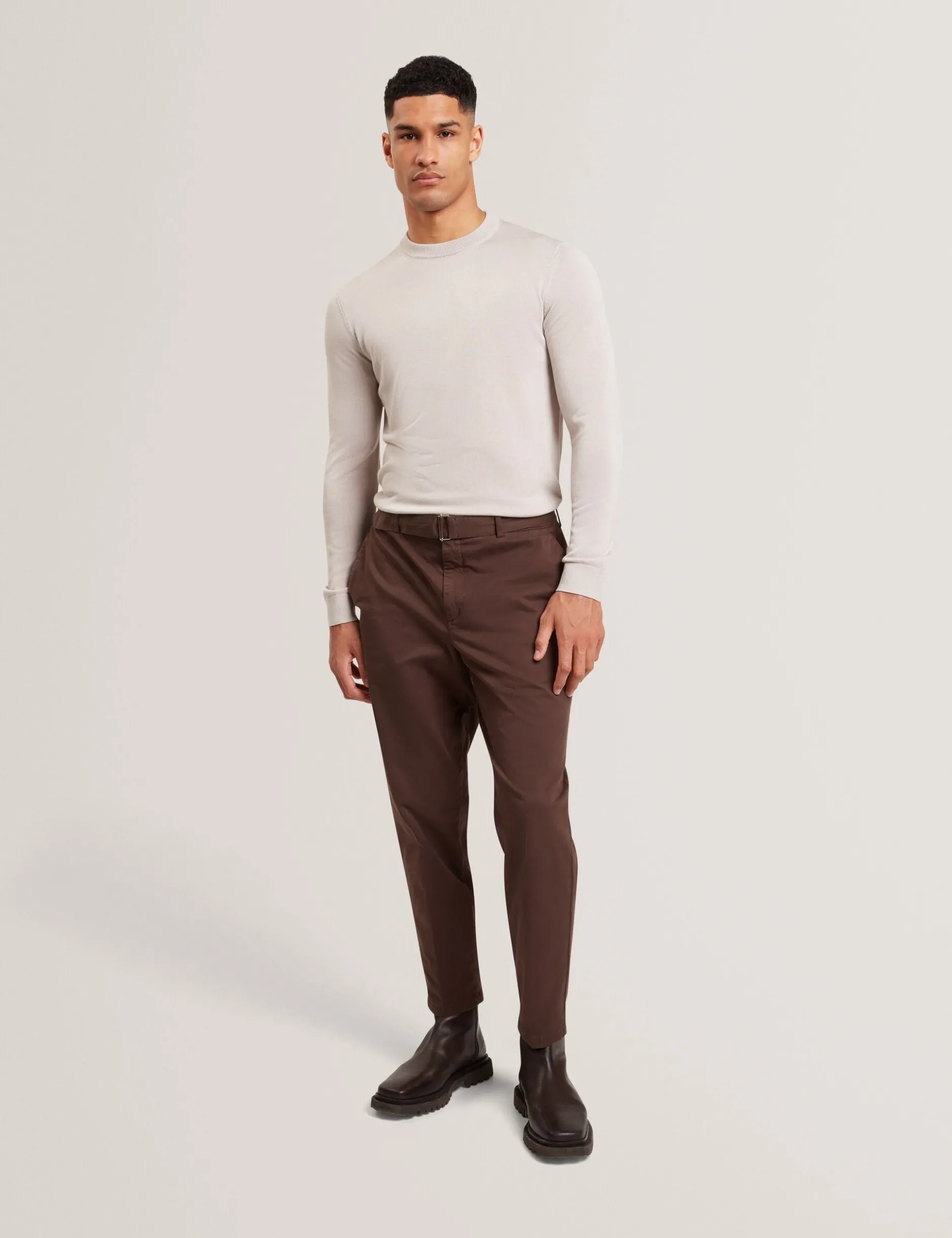 Long Sleeve Silk Blend Crew Neck Jumper