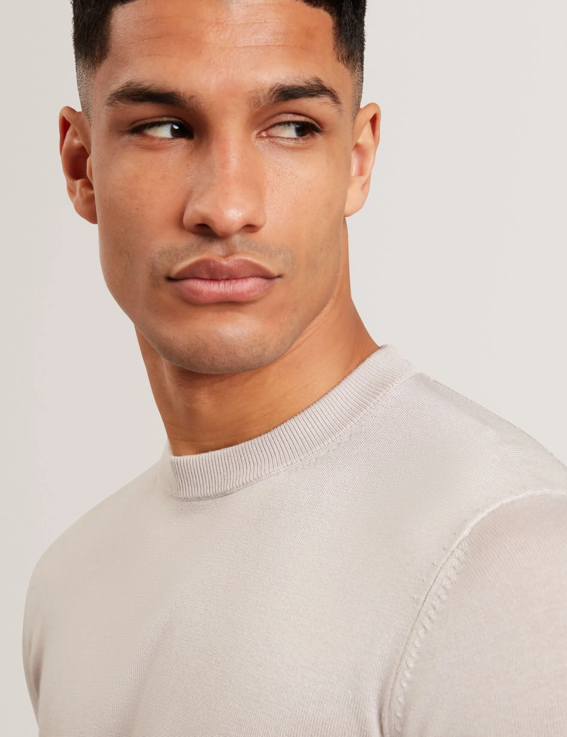 Long Sleeve Silk Blend Crew Neck Jumper