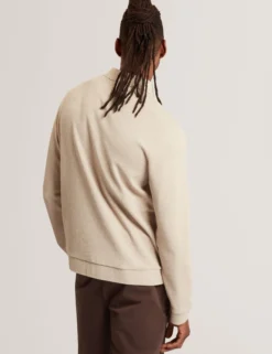 Long Sleeve Textured Button-Through Polo