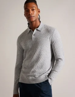 Long Sleeve T Stitch Knitted Polo