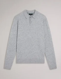 Long Sleeve T Stitch Knitted Polo