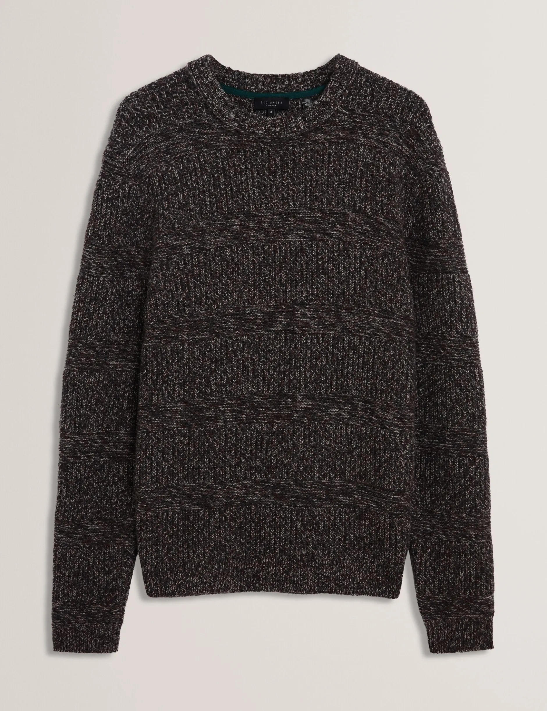 Marled Wool Knit Crew Neck Sweater