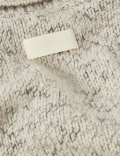 Melange Knit Long Sleeve Polo Shirt