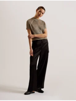 Metallic Knitted Short Sleeve Top