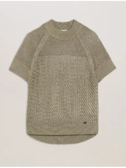 Metallic Knitted Short Sleeve Top