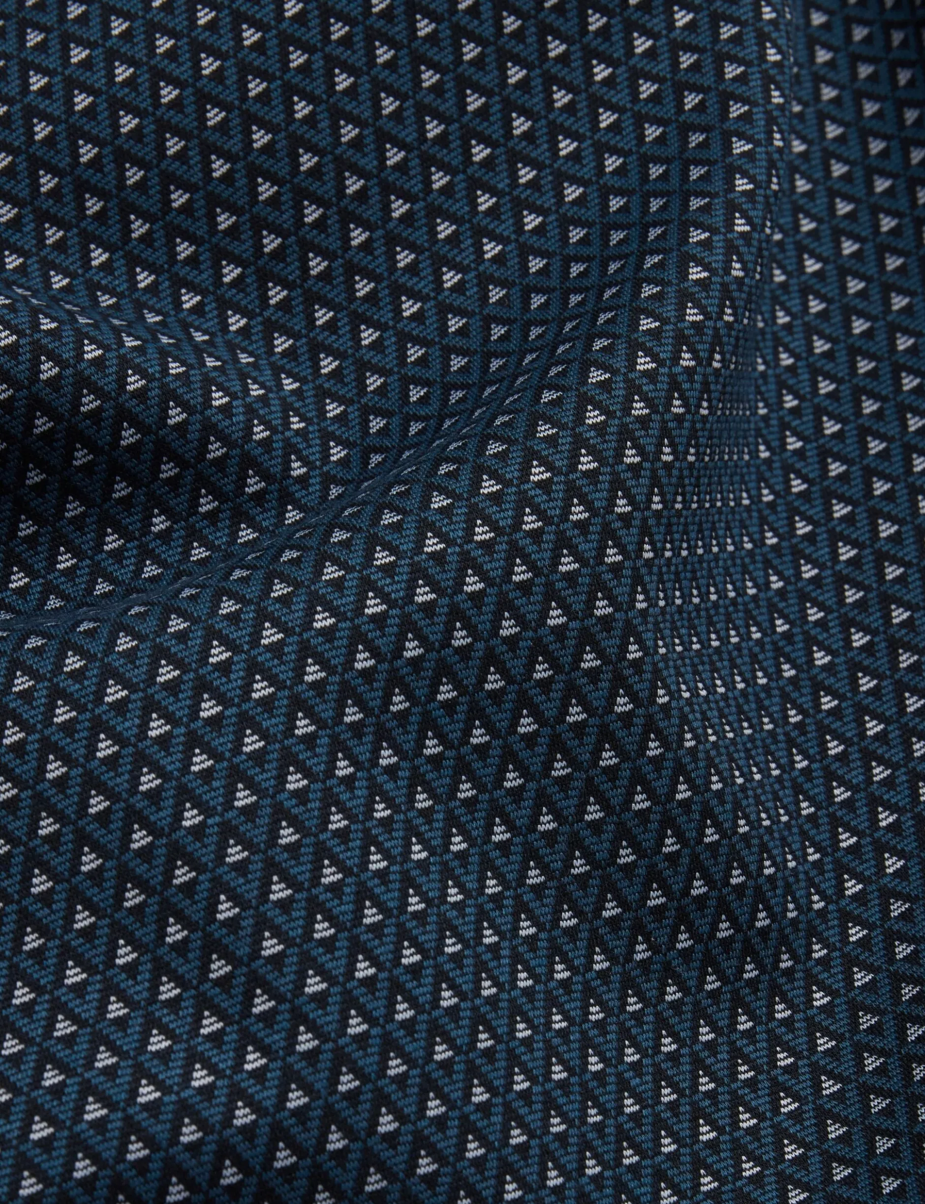Micro Geo Jacquard Long Sleeve Polo