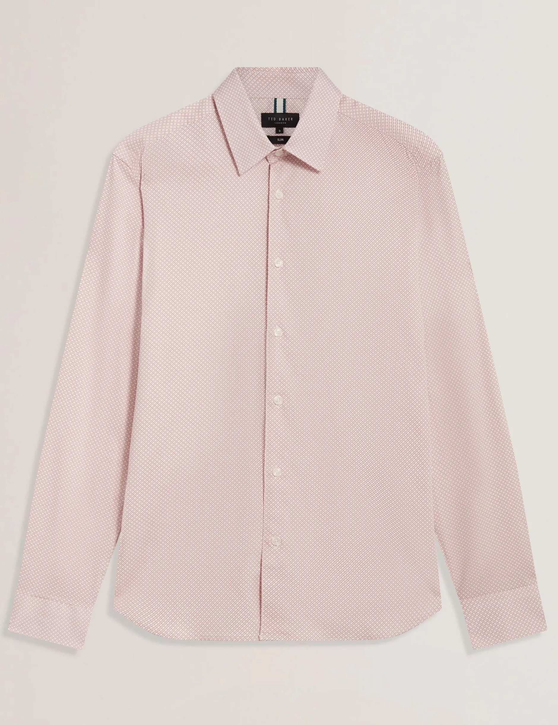 Micro Geo Print Long Sleeve Slim Shirt