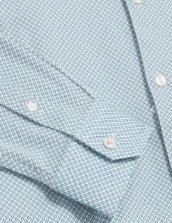 Micro Geo Print Long Sleeve Slim Shirt