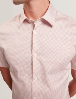 Micro Geo Print Slim Short Sleeve Shirt