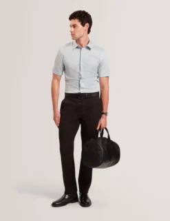 Micro Geo Print Slim Short Sleeve Shirt