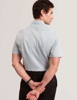 Micro Geo Print Slim Short Sleeve Shirt