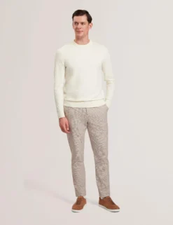 Micro Houndstooth Slim Fit Pants